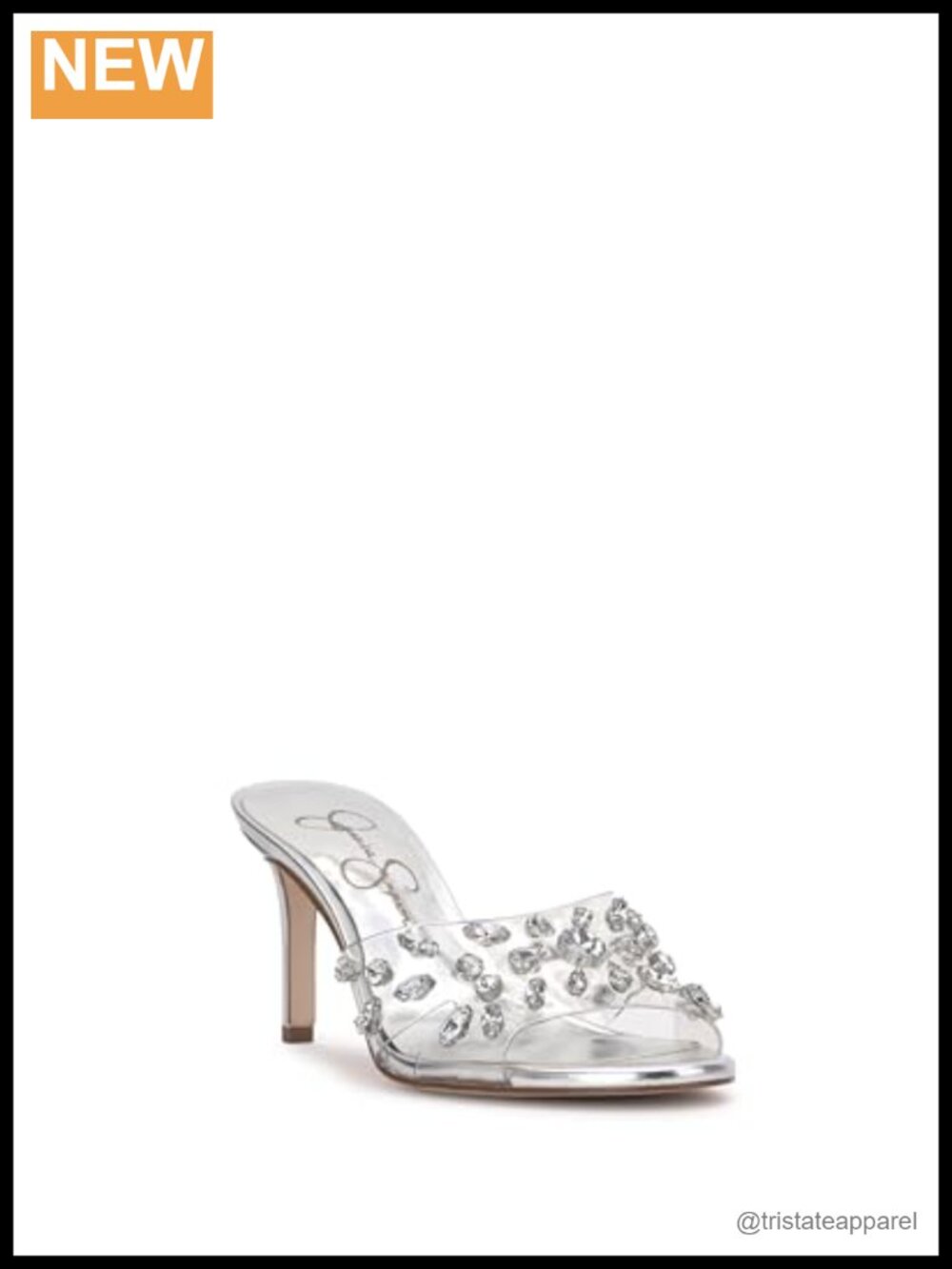 Jewel Embellished Translucent TPU Evening Slide